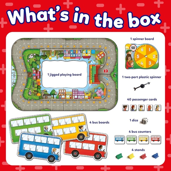 NEW, Orchard Toys, "Bus Stop", Educational Board Game, Addition & Subtraction - Picture 7 of 11